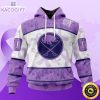 personalized nhl buffalo sabres special lavender hockey fights cancer all over print unisex 3d hoodie