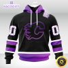 personalized nhl calgary flames hoodie special black hockey fights cancer unisex hoodie