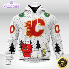 personalized nhl calgary flames hoodie special peanuts design unisex hoodie