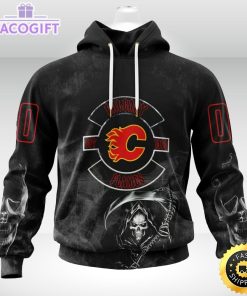 personalized nhl calgary flames hoodie specialized kits for rock night 3d unisex hoodie