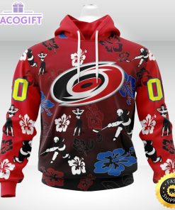 personalized nhl carolina hurricanes hoodie hawaiian style design for fans unisex 3d hoodie