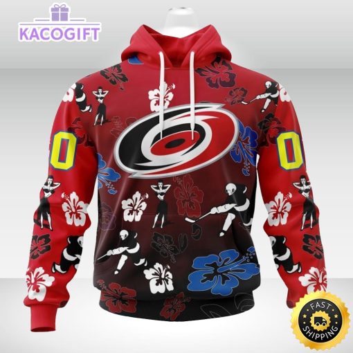 personalized nhl carolina hurricanes hoodie hawaiian style design for fans unisex 3d hoodie