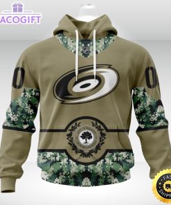 personalized nhl carolina hurricanes hoodie military camo with city or state flag 3d unisex hoodie