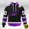 personalized nhl carolina hurricanes hoodie special black hockey fights cancer unisex hoodie