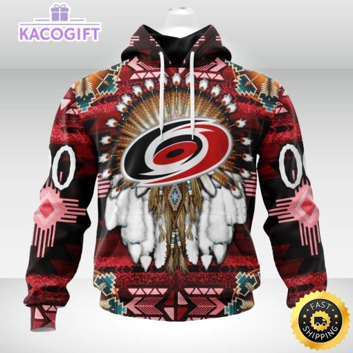 personalized nhl carolina hurricanes hoodie special native hat costume design 3d unisex hoodie