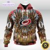 personalized nhl carolina hurricanes hoodie special native hat costume design unisex 3d hoodie