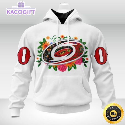 personalized nhl carolina hurricanes hoodie specialized dia de muertos 3d unisex hoodie