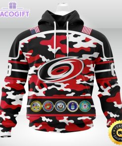 personalized nhl carolina hurricanescamo patternand all military force logo 3d unisex hoodie
