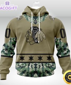 personalized nhl chicago blackhawks hoodie military camo with city or state flag 3d unisex hoodie