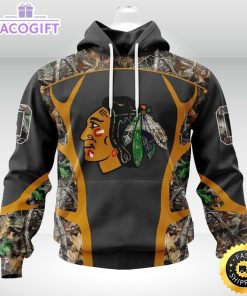 personalized nhl chicago blackhawks hoodie special camo hunting design unisex 3d hoodie