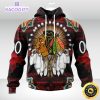 personalized nhl chicago blackhawks hoodie special native hat costume design 3d unisex hoodie