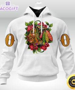 personalized nhl chicago blackhawks hoodie specialized dia de muertos 3d unisex hoodie