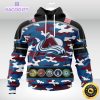 personalized nhl colorado avalanchecamo patternand all military force logo 3d unisex hoodie