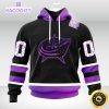 personalized nhl columbus blue jackets hoodie special black hockey fights cancer unisex hoodie