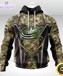 personalized nhl columbus blue jackets hoodie special camo color design unisex 3d hoodie