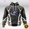 personalized nhl columbus blue jackets hoodie special camo hunting design unisex 3d hoodie