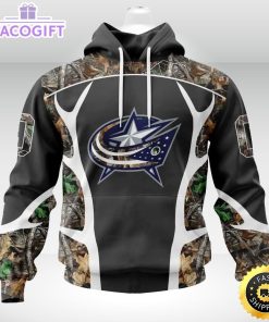 personalized nhl columbus blue jackets hoodie special camo hunting design unisex 3d hoodie