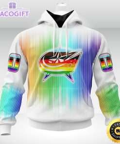 personalized nhl columbus blue jackets hoodie special design for pride month 3d unisex hoodie
