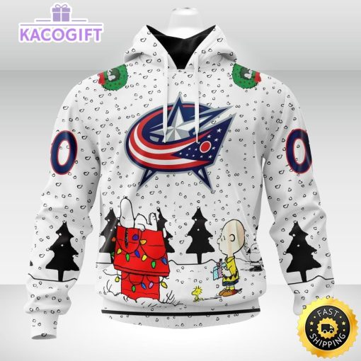 personalized nhl columbus blue jackets hoodie special peanuts design unisex hoodie