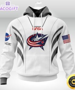 personalized nhl columbus blue jackets hoodie special space force nasa astronaut unisex 3d hoodie