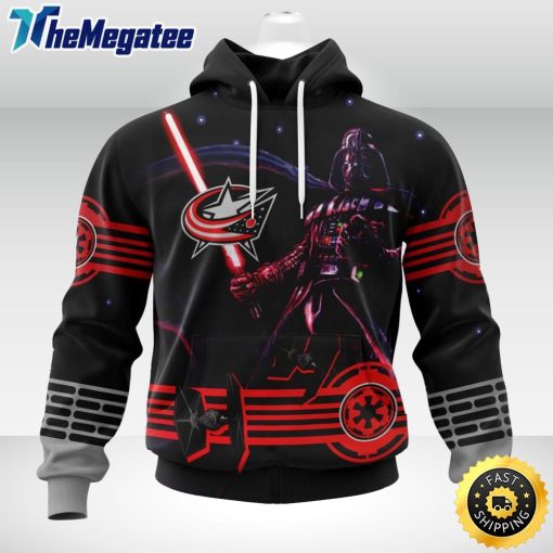 personalized nhl columbus blue jackets hoodie specialized darth vader version jersey 3d unisex hoodie