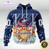 personalized nhl columbus blue jackets hoodie with ice hockey arena 3d unisex hoodie