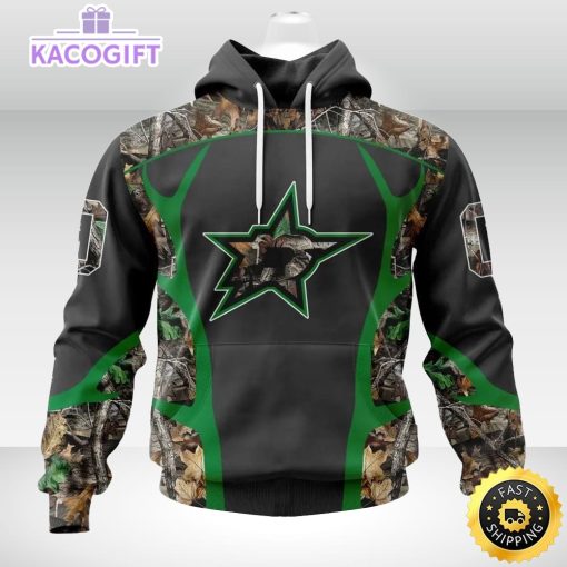 personalized nhl dallas stars hoodie special camo hunting design unisex 3d hoodie