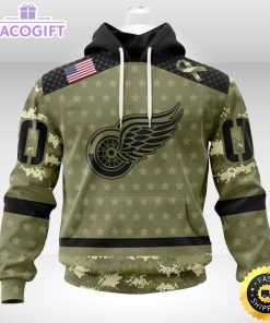 personalized nhl detroit red wings hoodie special camo military appreciation unisex hoodie