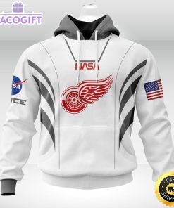 personalized nhl detroit red wings hoodie special space force nasa astronaut unisex 3d hoodie