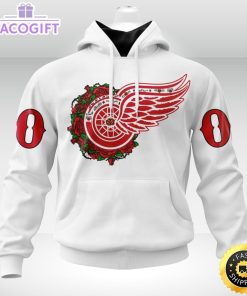 personalized nhl detroit red wings hoodie specialized dia de muertos 3d unisex hoodie