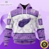 personalized nhl detroit red wings special lavender hockey fights cancer all over print unisex 3d hoodie