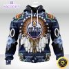 personalized nhl edmonton oilers hoodie special native hat costume design 3d unisex hoodie