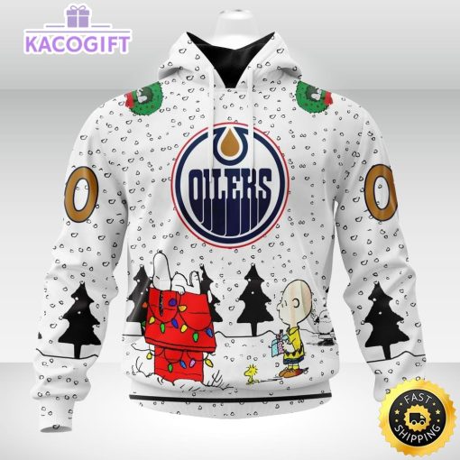 personalized nhl edmonton oilers hoodie special peanuts design unisex hoodie