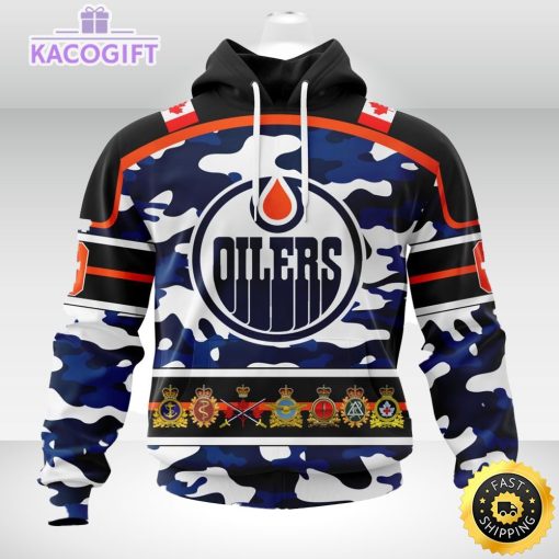 personalized nhl edmonton oilerscamo patternand all military force logo 3d unisex hoodie