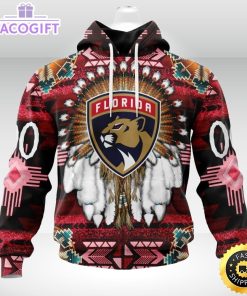 personalized nhl florida panthers hoodie special native hat costume design 3d unisex hoodie