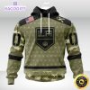 personalized nhl los angeles kings hoodie special camo military appreciation unisex hoodie