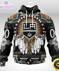 personalized nhl los angeles kings hoodie special native hat costume design 3d unisex hoodie