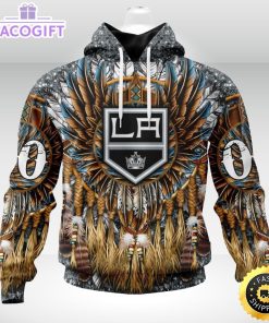 personalized nhl los angeles kings hoodie special native hat costume design unisex 3d hoodie