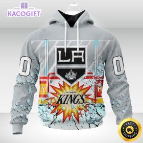 personalized nhl los angeles kings hoodie with ice hockey arena 3d unisex hoodie