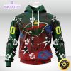 personalized nhl minnesota wild hoodie hawaiian style design for fans unisex 3d hoodie