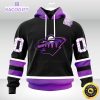 personalized nhl minnesota wild hoodie special black hockey fights cancer unisex hoodie