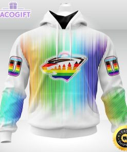 personalized nhl minnesota wild hoodie special design for pride month 3d unisex hoodie