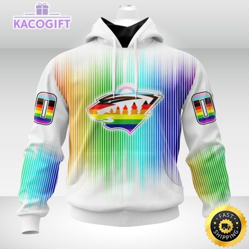 personalized nhl minnesota wild hoodie special design for pride month 3d unisex hoodie