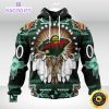 personalized nhl minnesota wild hoodie special native hat costume design 3d unisex hoodie
