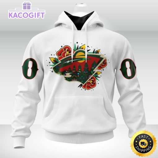 personalized nhl minnesota wild hoodie specialized dia de muertos 3d unisex hoodie