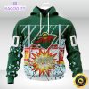 personalized nhl minnesota wild hoodie with ice hockey arena 3d unisex hoodie