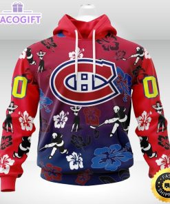 personalized nhl montreal canadiens hoodie hawaiian style design for fans unisex 3d hoodie