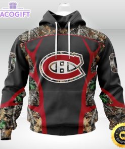 personalized nhl montreal canadiens hoodie special camo hunting design unisex 3d hoodie