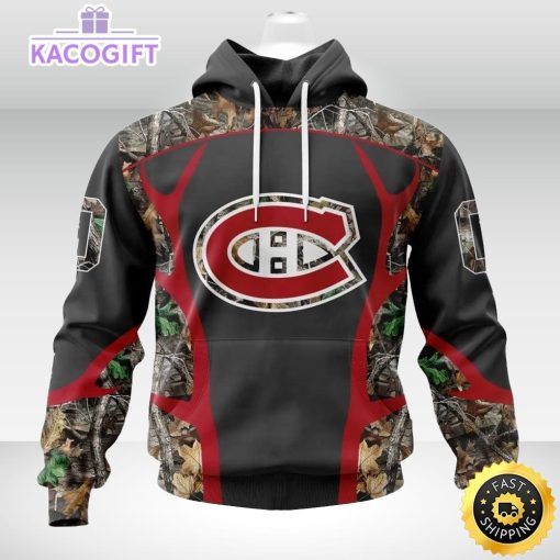 personalized nhl montreal canadiens hoodie special camo hunting design unisex 3d hoodie