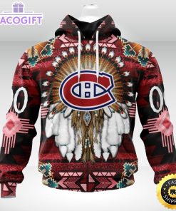 personalized nhl montreal canadiens hoodie special native hat costume design 3d unisex hoodie